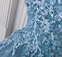 Robe de Quinceañera de luxe avec appliques brodées exquises, robe de bal princesse à épaules dénudées pour les événements du soir
