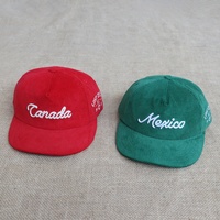 Casquettes de baseball unisexes à 5 panneaux en velours côtelé, personnalisées avec logo brodé, de haute qualité, pour l'hiver, style streetwear décontracté, à visière incurvée, vente en gros