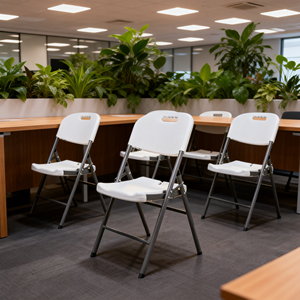Vente directe d'usine, <span class=keywords><strong>chaise</strong></span> pliante en plastique blanc pour la logistique d'événements - Product Image 5