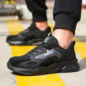 Wholesale Men Work Shoes Anti-Smashing Safety Sport Work <b>Sneaker</b> ,Soft EVA Outsole Shock-absorbing Safety Shoes <b>Black</b> - Product Image 1