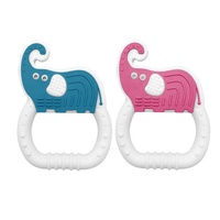 Offre Spéciale unisexe bébé Silicone anneau de dentition jouet doux écologique sucette éléphant forme de qualité alimentaire caractéristiques pour les nouveau-nés tout-petits