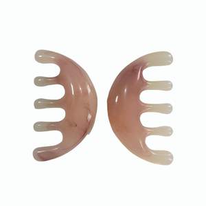 Peigne de massage pour le cuir chevelu en résine rose, prix de gros bon marché, pour le drainage des méridiens - Product Image 2