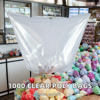 Sac alimentaire transparent en LDPE 18 x 24 pouces, fin, souple, pour emballage de barbe à papa