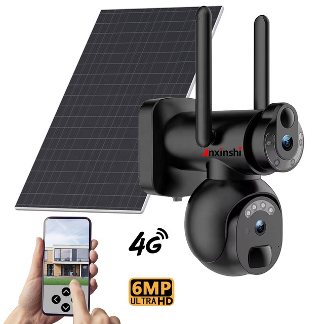 Anxinshi CCTV Outdoor 6MP CCTV Security Live Camera 4G Battery WiFi Security PTZ Network Camera