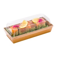 Boîte à sushi rectangulaire à emporter, en papier kraft, avec couvercle, gaufrage et estampage, recyclable – Meilleures ventes