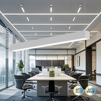 Luminaire linéaire LED à suspension DLC certifié 3Ct/4Ft/8Ft, à intensité variable, IP20, en aluminium, CRI élevé 70, directement de l'usine