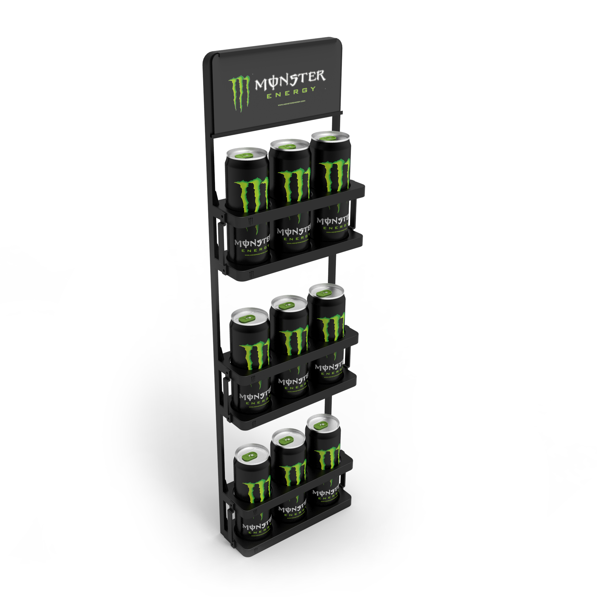 New Design Metal Energy Can Drink Floor Display Rack Powder Coated for Stores Shops Shopping Malls Supermarkets for Advertising — view 6