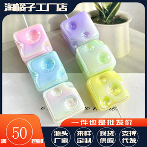 Porte-clés en acrylique en forme de cube de fromage, 14 mm, qui brille dans le noir, accessoire de bijoux pour sangle de téléphone DIY - Product Image 5