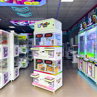 Machine à griffes commerciale à monnayeur pour 4 joueurs, avec jeu de réflexe 'Stop Time' de 10 secondes, jeux à prix et jeux de griffes, en verre trempé, version anglaise