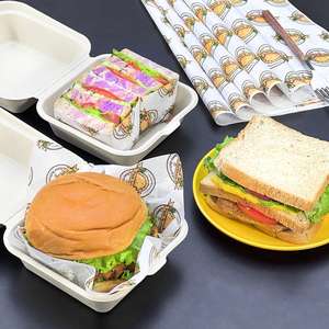 Food-grade Customization <b>Burger</b> and Sandwich Barbecue Grease-proof <b>Paper</b> for Baking Square Fried Chicken Pad <b>Paper</b> for Take Away - Product Image 2