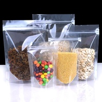 Sacs d'emballage alimentaire transparents en plastique transparent de qualité alimentaire, imprimés sur mesure, avec fermeture éclair, pour chewing-gum et aliments pour animaux de compagnie, fabriqués en Chine