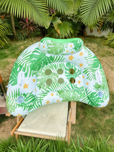Nouveau transfrontalier : Fauteuil de relaxation gonflable en forme de feuille de <span class=keywords><strong>tortue</strong></span> aquatique, canapé flottant en forme de U, hamac, bouée de natation épaissie avec porte-gobelet - Product Image 4