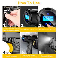 Car Air Compressor Automatic Rechargeable Wireless/Wired Inflatable Tire Inflator Digital Portable Car Air Pump for Car Bicycle