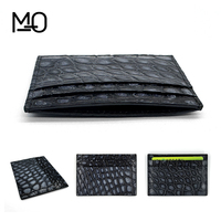 Dompet Kartu Wanita Kulit Sapi Vintage Terlaris, Anti-RFID, Tekstur Kulit Buaya, Dompet Koin Tipis Pendek