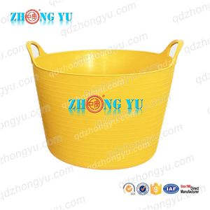 Zhongyu Flexi Tub Yellow Black PP 14-60L Household Storage Flexible Plastic <strong>Bucket</strong> for Garden <strong>Plaster</strong> Mixing - Product Image 4