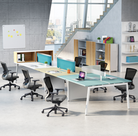 Bureau modulaire de conception moderne Bureau de travail Convertible extensible Fer et MFC Bois Cadre en acier Meubles pour le bâtiment