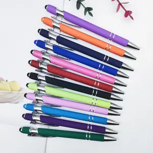 Creativity 1.0mm Black Ink Press Metal Ballpoint Pen Office Rubber Coated Marker Pens Counter Pen