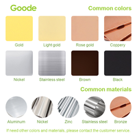 Etiquetas Metálicas Personalizadas Goode con Recubrimiento PVD para Correas de Relojes de Lujo, Acabado Dorado Duradero, Adhesivo con Logotipo de Acero Inoxidable, Accesorio de Boutique