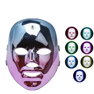 2024 novas máscaras faciais LED de 7 cores para terapia de luz facial profissional de beleza da pele alimentadas por bateria