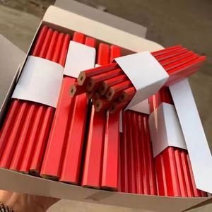 Crayons plats personnalisés en bois de tilleul de 24 cm, forme carrée Jumbo, pour charpentier, crayons de construction - Product Image 4