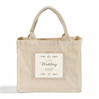 Bolsa de Regalo Personalizada con Nombre, Bolsas de Recuerdo para Boda de Calidad Superior con Bolsillo Transparente, Bolsa de Lona Cuadrada Compacta