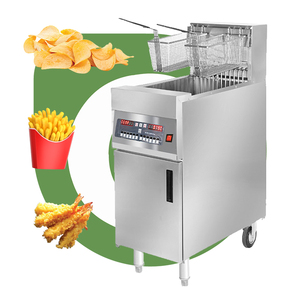 Freidora Eléctrica <span class=keywords><strong>Comercial</strong></span> de Papas a Presión de Gas Industrial con <span class=keywords><strong>Tres</strong></span> Tanques para Agua y Aceite - Product Image 1