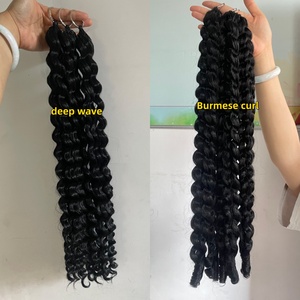 Extensiones de Cabello Tejidas a Crochet con Fibra de Proteína Estilo Nudos Fantasma, Ondas Profundas, Rizos Birmanos, Suaves y Ondulados, Estilo Boho - Product Image 3