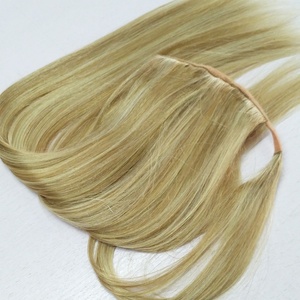 Extensiones de <span class=keywords><strong>Cabello</strong></span> Humano de Alta Calidad a Precio de Fábrica, Cola de Caballo con Clip, Extensiones de <span class=keywords><strong>Cabello</strong></span> con Cola de Caballo Envolvente - Product Image 3
