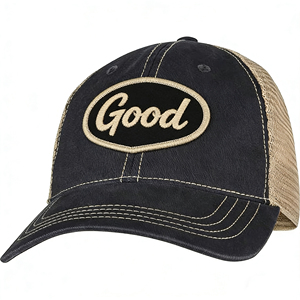 Gorra de béisbol de 6 paneles de algodón lavado con malla trasera - Gorra de sol ligera y transpirable con parche 'Good' para deportes al aire libre - Product Image 2