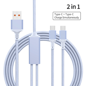 Nouveau design 2 en 1 Câble de données hexagonal tressé PD100w USB A vers Type C Câble de charge rapide léger pour <span class=keywords><strong>iPhone</strong></span> 16 15 Samsung Huawei - Product Image 3