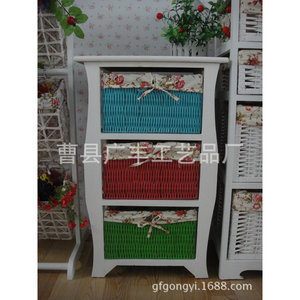 Armoire de rangement colorée de style coréen en MDF blanc, meubles de chambre à coucher avec tiroirs à paniers pour l'organisation de la maison - Product Image 2