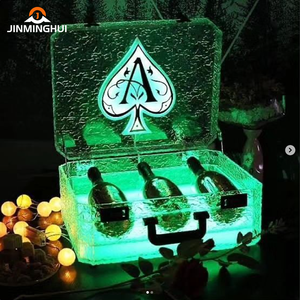 3 <span class=keywords><strong>botellas</strong></span> recargables de alta calidad <span class=keywords><strong>para</strong></span> caja de champán Logotipo personalizado Presentador de <span class=keywords><strong>botellas</strong></span> <span class=keywords><strong>LED</strong></span> en forma de maleta Estante de exhibición con servicio VIP - Product Image 1