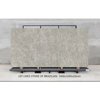 Carrelage mural et de sol moderne en porcelaine 20 mm Shakespeare Senior Grey 1600*3200 mm, grande dalle brillante, marbre pleine masse