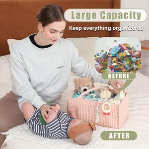 Portable Changing <b>Table</b> <b>Car</b> Caddy Organizer for Girl Boy Baby Basket Nursery Storage Diaper Caddy Organizer - Product Image 5