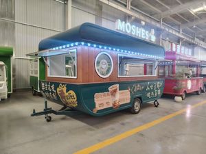 Customized Fiberglass Aluminum Mobile Kitchen Coffee Cart Food Truck Ice Cream Insulated Compartments Candy Chips Service Rust - Product Image 3