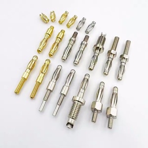 Connecteur rond en laiton série Pin Socket et Pin, mâle et femelle, plaqué or et argent, durable, avec broche filetée en cuivre - Product Image 2