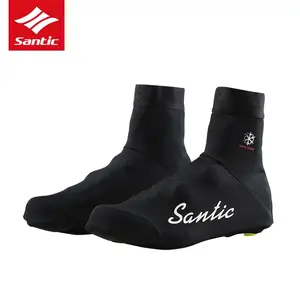 Santic capa para sapato de ciclismo, cobertura à prova de poeira e vento, quente, refletiva, para mtb e bicicleta de estrada