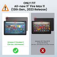 Casing Tablet Magnetik MoKo Ultra Slim PU Leather Cover Frosted Hard Back Shell untuk Kindle Fire MAX 11 2023 Trifold Cover