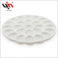 Accessoires de cuisine écologiques modernes, plat à œufs en porcelaine, plat décoratif de Pâques, 13 pouces de diamètre, céramique blanche, pour œufs à la diable