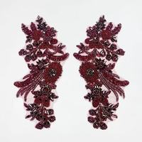 Weshine Patchs personnalisés en tissu feutre 3D, fleurs en diamant, paillettes dorées, brodés, appliques en dentelle perlée, à coudre, en résine pour robe de mariée