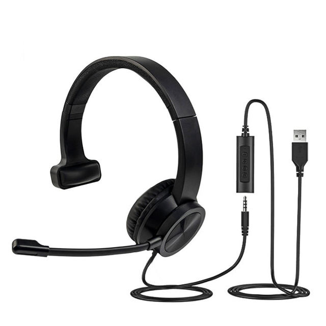 Hot Selling 3.5MM Mono Computer Headphone for Office Single Ear Telephone Headsets for Office
