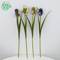 Élégante branche artificielle de jacinthe rose de 42 cm, petite branche unique pour couronne de mariée ou coiffe florale