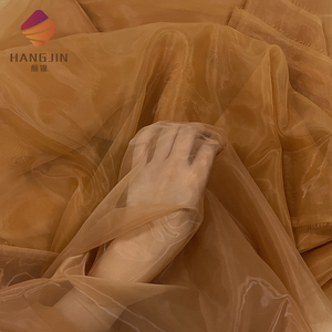 Chất Lượng Cao Trong Suốt Màu Da Nâu Ánh Sáng Lung Linh Organza Vải Lụa Sáng Mềm Mại Mịn Organza Vải Tuyn Vải Cho Váy Cưới - Product Image 1