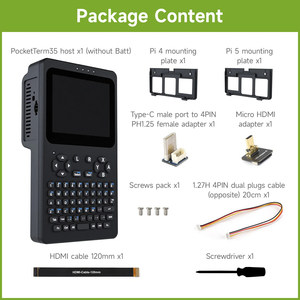 Terminal Palm Linux PocketTerm35-RPI-ACCE, écran tactile HD Full Fit de 3,5 pouces 640*480, compatible Raspberry Pi 4B/5 (NON inclus) K542 - Product Image 5