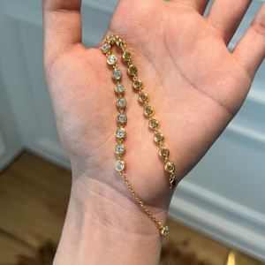 Dylam Elegance Fashion Fine Women Jewelry Accessories 18K Gold Plated S925 Silver 5A Cubic Zirconia Tennis <b>Bracelets</b> - Product Image 5