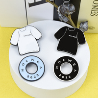 Broche en métal personnalisée en forme de t-shirt avec logo, épingles de revers rondes en émail avec nom de marque, badges souvenirs pour vêtements et marchandises, vente en gros