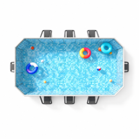 Aufblasbarer Swimmingpool Ohne Montage Faltbarer Kinderpool mit Rutsche PVC-Material für Zuhause mit Stahlrohrunterstützung