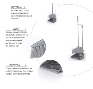 ชุดไม้กวาดและที่ตักผงพลาสติกสำหรับทำความสะอาดบ้าน <span class=keywords><strong>ราคา</strong></span>ประหยัด ไม้กวาดขนนุ่มพร้อมที่ตักผง - Product Image 3