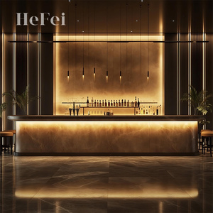 Mostrador de barra de metal modular personalizado Mostrador de recepción de acero inoxidable con diseños únicos Armarios de <span class=keywords><strong>Bar</strong></span> Tipo de producto - Product Image 2