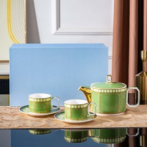 Vibrant Multicolor Gold Trimmed Porcelain <b>Tea</b> Set In Luxury Gift <b>Box</b> For Elegant Afternoon <b>Tea</b> And Special Occasion Gifting - Product Image 2
